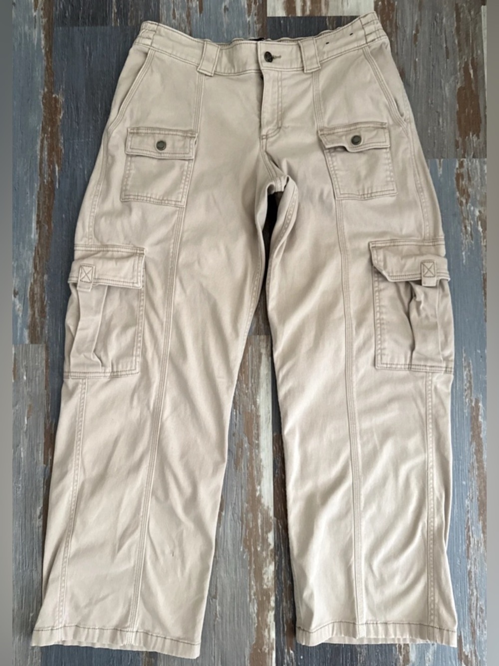 Vintage Hollister Cargo Pants Womens 10R Khaki Baggy Utility Tactical 30x30 Y2K